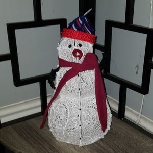Freestanding lace snowman